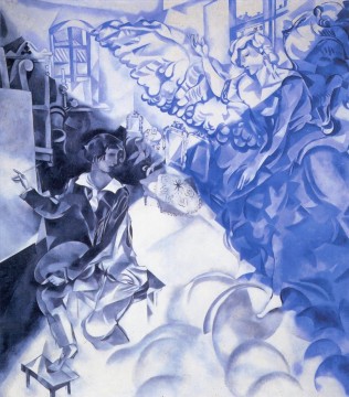 Marc Chagall Werke - Selbstporträt mit Muse Zeitgenosse Marc Chagall